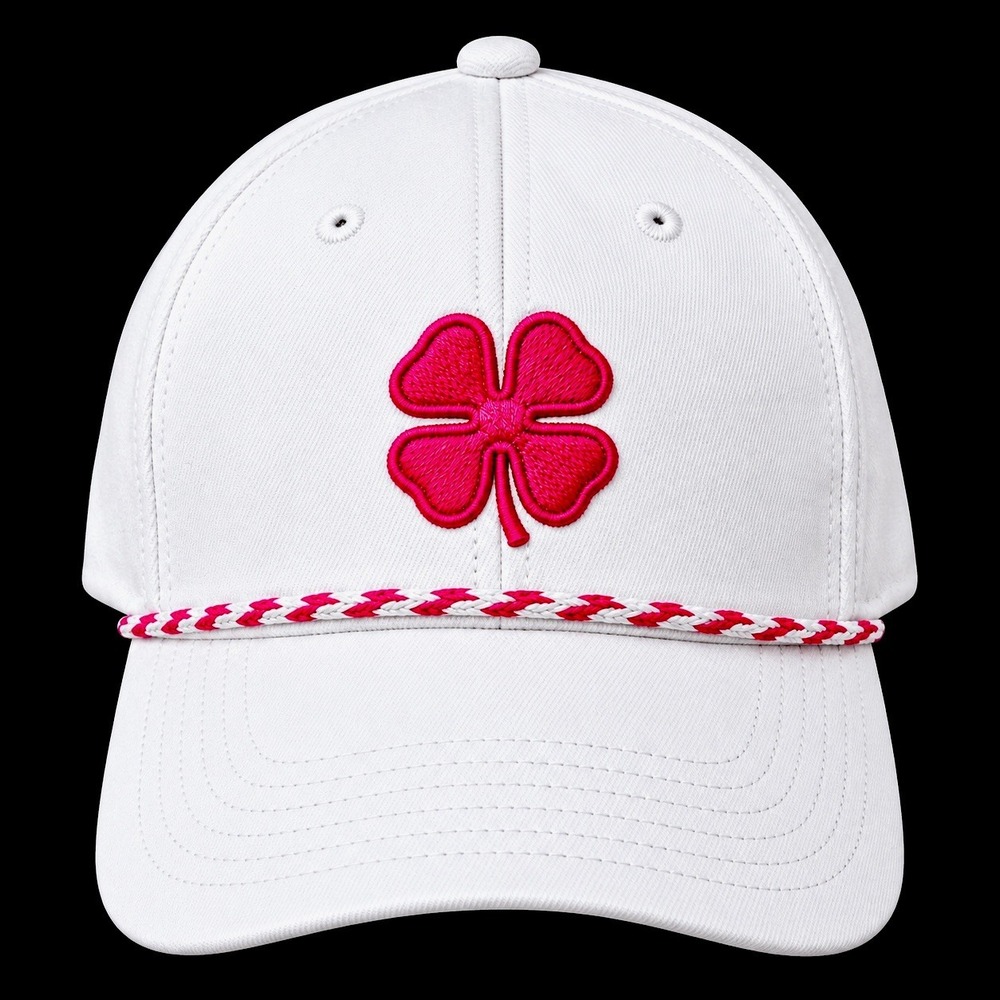 Black Clover Hat Cap Strap Back White Pink Live Lucky Four Leaf Clover Womens